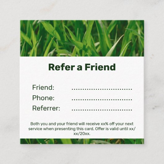 Carte De Référencement Blank, Writable Version, Editable Lawn Care  (Devant)