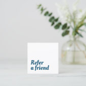 Carte De Référencement Bleu blanc élégant moderne Beauté (Debout devant)