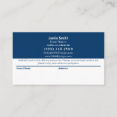 Carte De Référencement Blue and White Modern Combo Thank You & (Dos)