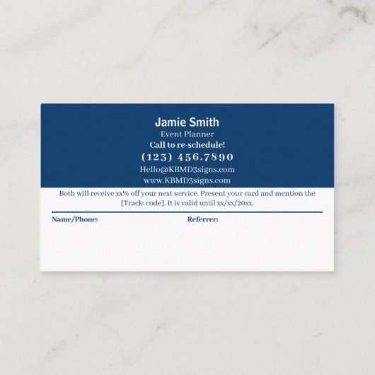 Carte De Référencement Blue and White Modern Combo Thank You & (Dos)