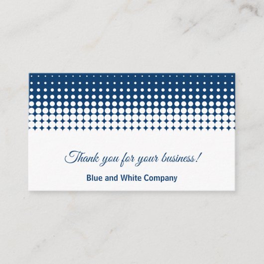 Carte De Référencement Blue and White Modern Combo Thank You & (Devant)