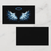 Carte De Référencement Blue Glowing Angel Wings on black background (Devant / Derrière)