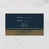 Carte De Référencement Blue & Gold Chic Sparkling Glam Parrainer un ami (Dos)