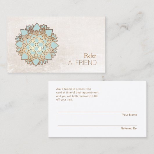 Carte De Référencement Blue Lotus Flower Salon & Spa Référer Un Ami Blanc (Devant / Derrière)