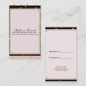 Carte De Référencement Blush Pink & Gold Confetti Moderne Référer un ami (Devant / Derrière)