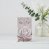 Carte De Référencement Blush Rose Blanche Glam Moderne Marbre Parrainez u (Debout devant)