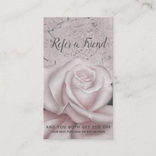Carte De Référencement Blush Rose Blanche Glam Moderne Marbre Parrainez u