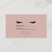 Carte De Référencement Blush Rose et Cils Dorés Brillants Parrainez une A (Dos)