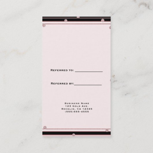 Carte De Référencement Blush Rose Or Elegant Moderne Référencer un ami (Dos)