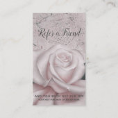 Carte De Référencement Blush White Rose Glam Marbre moderne Référer un am (Devant)
