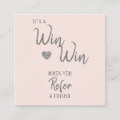 Carte De Référencement Blush White Win moderne Référer un ami (Devant)