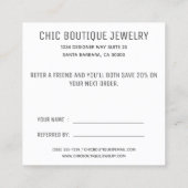 Carte De Référencement Blush White Win moderne Référer un ami (Dos)