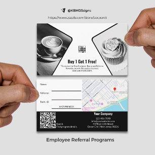 Carte De Référencement BOGO, Acheter 1 Obtenir 1 Gratuit Noir Blanc Récom
