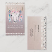 Carte De Référencement Bohème Glam Rustique Crâne de Vache Floral Référez (Devant / Derrière)
