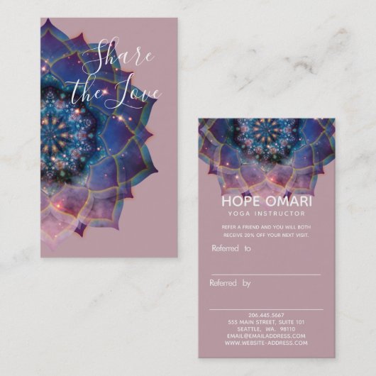 Carte De Référencement Boho Nebula Mandala, Mystique (Devant / Derrière)