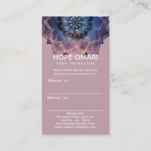 Carte De Référencement Boho Nebula Mandala, Mystique (Dos)