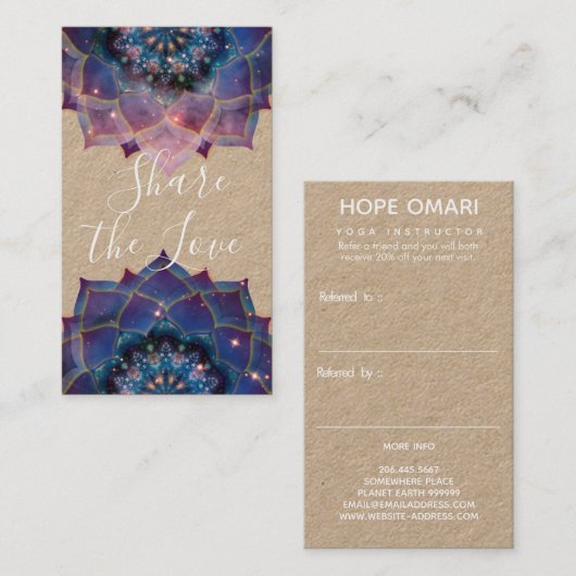 Carte De Référencement Boho Nebula Mandala, Mystique (Devant / Derrière)