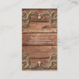 Carte De Référencement Bois de dentelle rustique vintage occidental, réfé