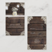 Carte De Référencement Bois de grange rustique, dentelle et jarres de mas (Devant / Derrière)