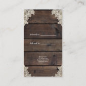 Carte De Référencement Bois de grange rustique, dentelle et pots Mason Re (Dos)