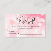 Carte De Référencement Bokeh rose simple et élégant (Devant)