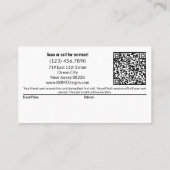 Carte De Référencement Bonus de vacances noir et blanc Merci (Dos)