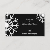 Carte De Référencement Bonus de vacances noir et blanc Merci (Devant)