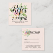 Carte De Référencement Bouquet de fleurs aquarelles (Devant / Derrière)