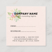 Carte De Référencement Bouquet de fleurs aquarelles (Dos)