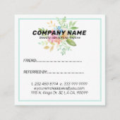 Carte De Référencement Bouquet de fleurs délicates à l'aquarelle (Dos)