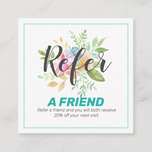 Carte De Référencement Bouquet de fleurs délicates à l'aquarelle (Devant)