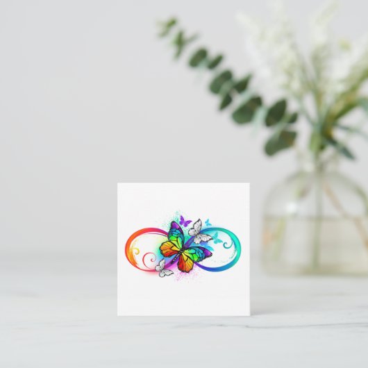 Carte De Référencement Bright infinity with rainbow butterfly (Debout devant)