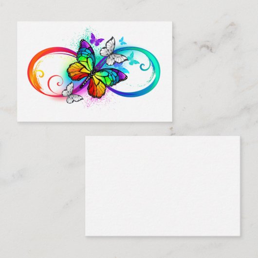Carte De Référencement Bright infinity with rainbow butterfly (Devant / Derrière)