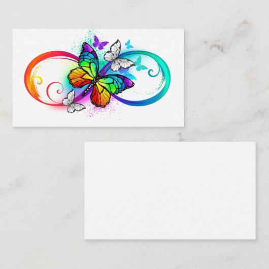 Carte De Référencement Bright infinity with rainbow butterfly (Devant / Derrière)