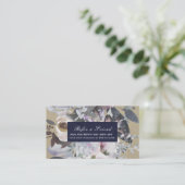 Carte De Référencement Brillant floral rustique Marine Kraft Chic Envoyer (Debout devant)