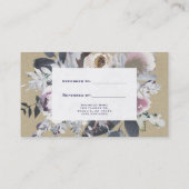 Carte De Référencement Brillant floral rustique Marine Kraft Chic Envoyer (Dos)
