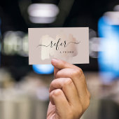 Carte De Référencement Brouillon Chic | Faux Rose Gold sur Rose neutre