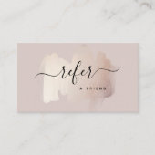 Carte De Référencement Brouillon Chic | Faux Rose Gold sur Rose neutre (Devant)