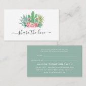 Carte De Référencement Cactus à l'aquarelle (Devant / Derrière)