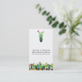 Carte De Référencement Cactus Floral Rustic Southwestern Référer un ami (Debout devant)
