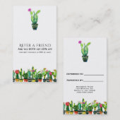 Carte De Référencement Cactus Floral Rustique Sud-Ouest Parrainez un(e) a (Devant / Derrière)