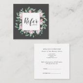 Carte De Référencement Cadre floral Magnolia et Eucalyptus gris foncé (Devant / Derrière)