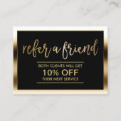 Carte de référencement | Cadre moderne Black & Gol (Devant)