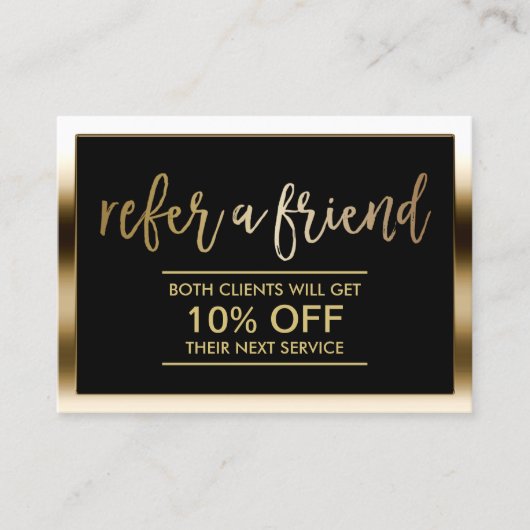 Carte de référencement | Cadre moderne Black & Gol (Devant)