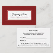 Carte De Référencement Cadre Rectangle blanc rouge (Devant / Derrière)