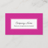 Carte De Référencement Cadre rectangulaire blanc magenta (Devant)