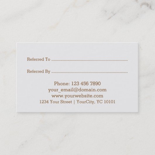 Carte De Référencement Café-restaurant - référez-vous un ami (Dos)