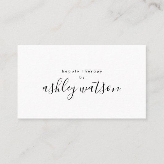 Carte De Référencement Calligraphie manuscrite simple et moderne blanc cl (Devant)