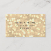 Carte De Référencement Champagne Gold Bokeh (Devant)