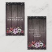 Carte De Référencement Charme Rustique Fleurissement en Bois de Grange Re (Devant / Derrière)